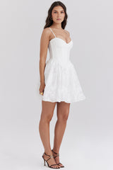Nerissa White Jacquard Corset Mini Dress