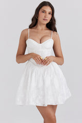 Nerissa White Jacquard Corset Mini Dress