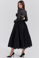 Duchess Black Lace Corset, Skirt and Bolero - SALE