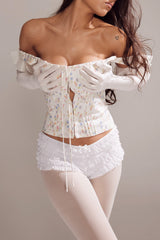 Chicca White Posy Print Top