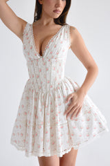 Salma Rose Print Mini Dress