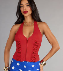Hot Streak Lace Up Corset Top