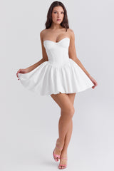 Katherine White Strapless Corset Mini Dress