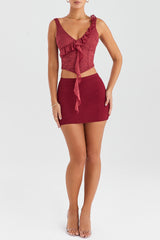 Mistress Rocks Sangria Knit Mini Skirt - SALE