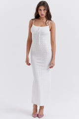 Myla White Knit Maxi Dress