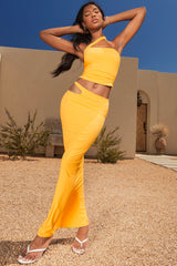 Mistress Rocks Tangerine Cutout Maxi Skirt - SALE