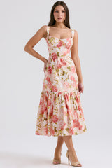Elia Pink Peony Print Cotton Midi Sundress