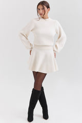 Cressida Cream Wool Cashmere Heavy Knit Sweater
