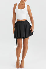 Mistress Rocks Black Wrap Front Mini Skirt - SALE