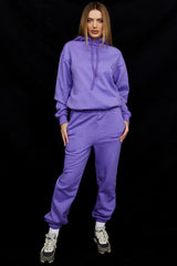 Sky Purple Fleece Back Jogging Trousers