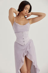 Vienne Grey Satin Underbust Corset