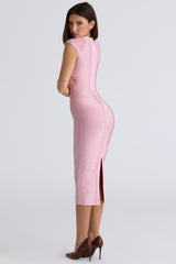 The Icon Baby Pink Bandage Midi Dress