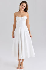 Clarabelle Rose Print Cotton Detachable Corset Midi Sundress