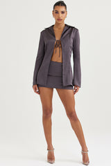 Catalina Shadow Satin A-Line Mini Skirt