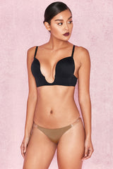 Clear Side-Strap Solution Thong - Caramel