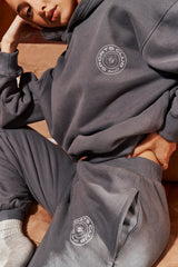 Muse Slate Cotton Fleece-Back Hoodie