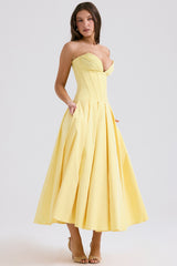 Lady Sunshine Strapless Tulle Midi Dress