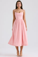 Lolita Rose Pink Cotton Corset Sundress