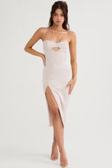 Georgia Crystal Satin and Lace Midi Dress