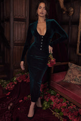 Arabella Forest Velvet Corset Dress