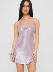 Moonchild Halter Mini Dress Lilac