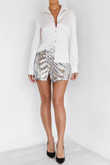 Mistress Rocks Silver Sequin Mini Skirt - SALE