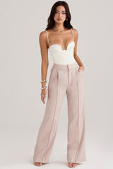 Alivia Beige Loose Fit Trousers