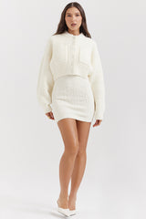 Salilah Cream Chenille Blend Bomber Jacket - SALE