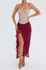 Mistress Rocks Mulberry Ruffle Maxi Skirt - SALE