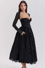 Duchess Black Lace Corset, Skirt and Bolero - SALE