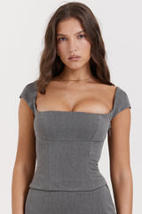 Rowena Grey Lace Back Corset
