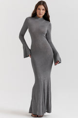 Sancha Steel Metallic Maxi Dress