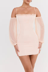 Mistress Rocks Peach Off Shoulder Mini Dress - SALE