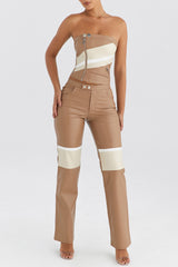 Mistress Rocks Nutmeg Vegan Leather Trousers - SALE