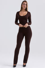 Ama Chocolate Cashmere Blend Trousers - SALE
