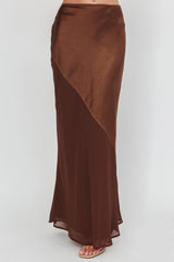 Easy Love Contrast Maxi Skirt Chocolate