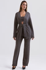 Alaia Charcoal Cashmere Blend Belted Cardigan - SALE
