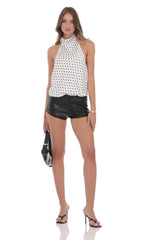 Faux Leather Mini Shorts in Black