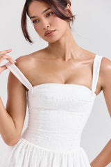 Vivien White Broderie Anglais Midi Sundress