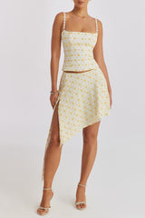 Mistress Rocks Cloud Floral Embroidered Hanky Hem Skirt - SALE