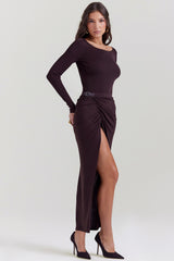 Lilas Espresso Knit Midi Skirt - SALE