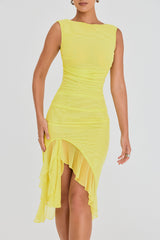 Mistress Rocks Lime Sorbet Ruffle Midi Dress - SALE