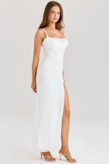 Lini White Mesh Maxi Dress