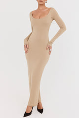 Mistress Rocks Camel Open Back Maxi Dress - SALE