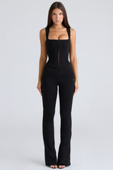 The Balconette Black Fitted Corset Top