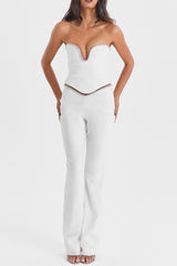 Mistress Rocks Ivory Crystal Embellished Trousers - SALE