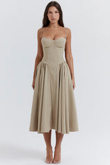 Samaria Taupe Corset Sundress