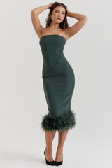 Fionula Emerald Green Strapless Corset Dress