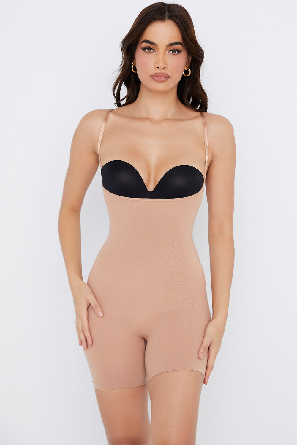 Mid Thigh Sculpting Bodysuit Cafe Au Lait