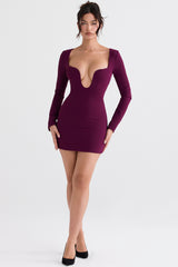 Marcella Merlot Plunge Corset Dress